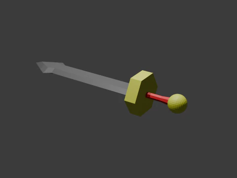 Low poly sword 14 3D Model