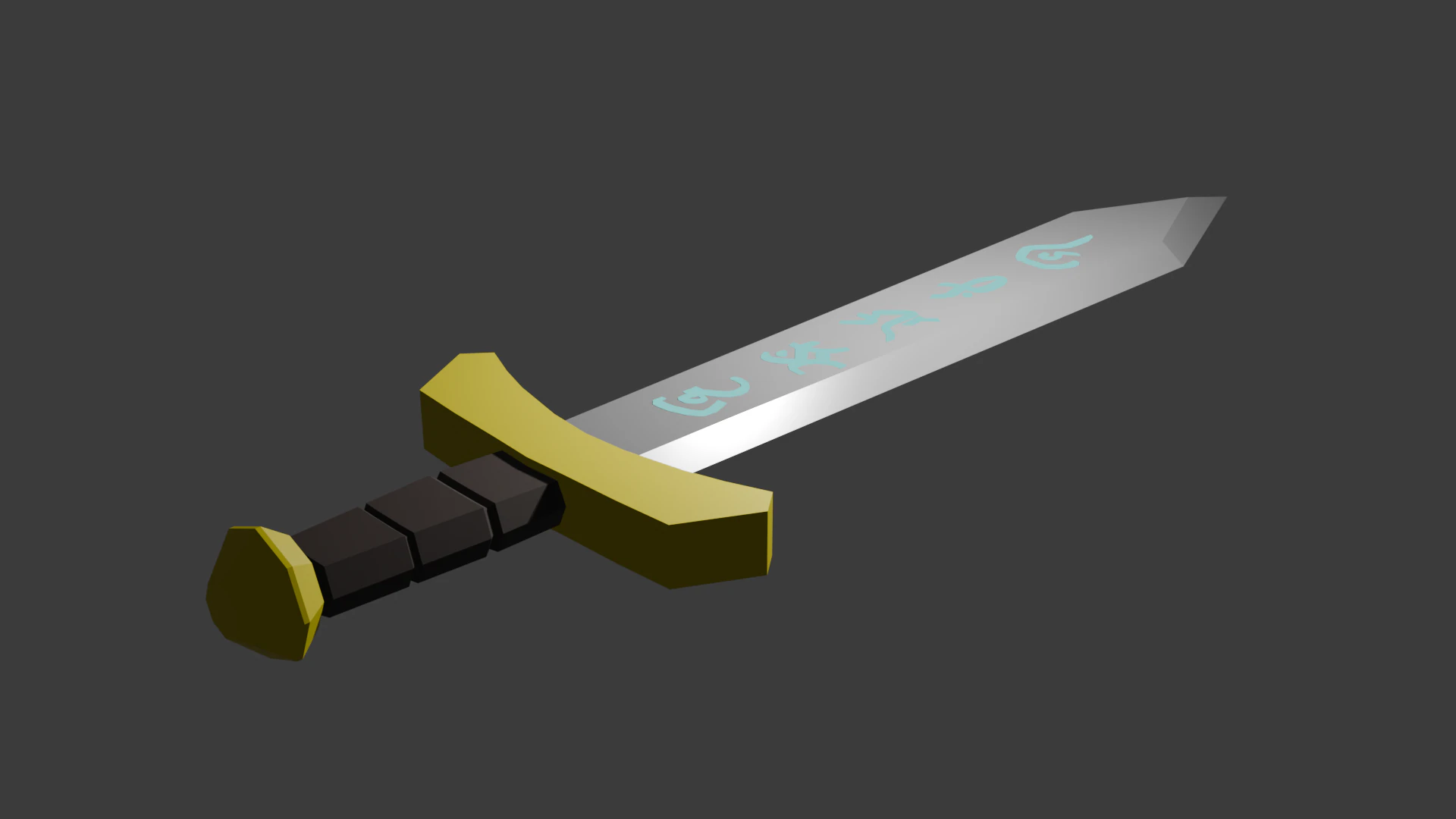 Low poly sword 15 3D Model .c4d .max .obj .3ds .fbx .stl .blend
