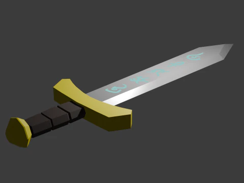 Espada de baja poli 15 Modelo 3D