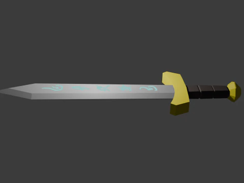 Low poly sword 15 3D Model