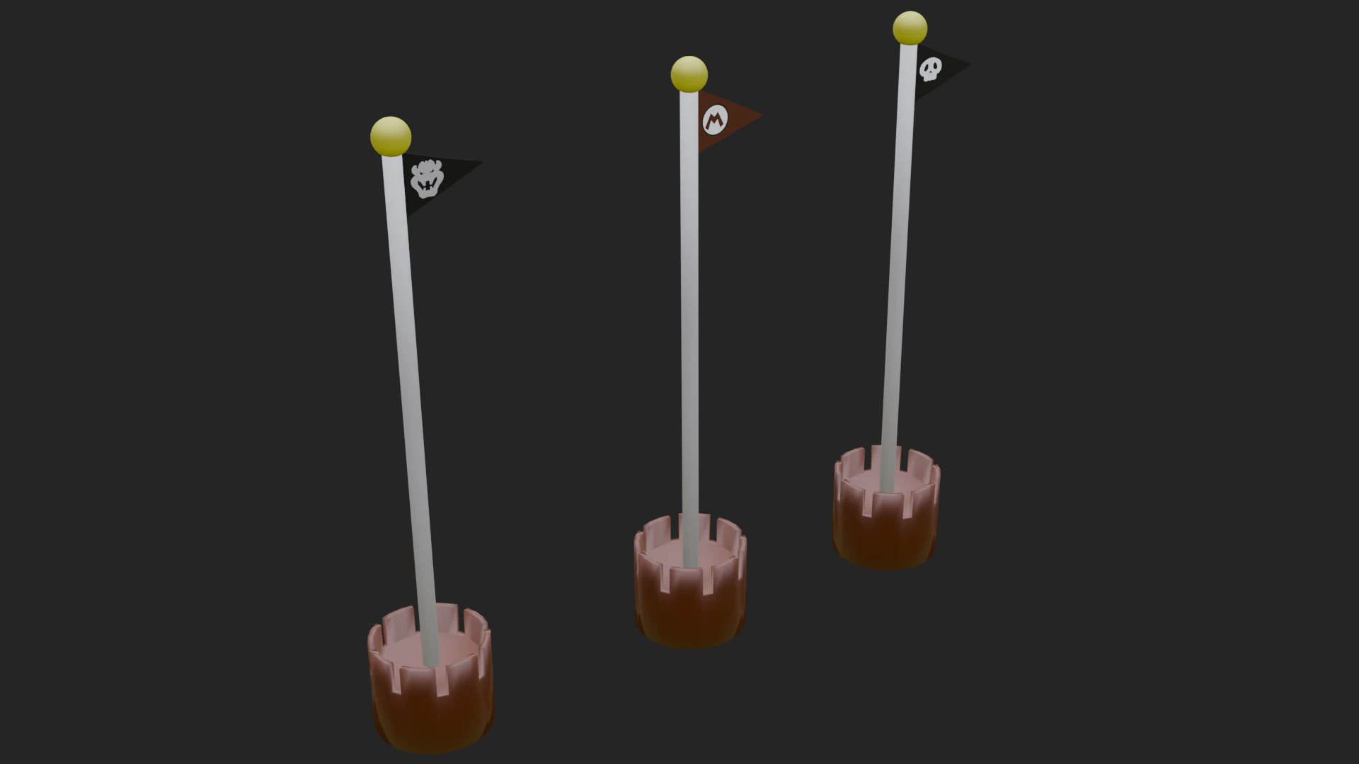 Mario flag 3D Model .c4d .max .obj .3ds .fbx .stl .blend 