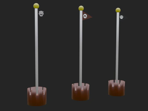 Mario flag 3D Model