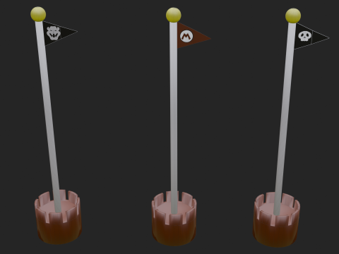 Mario flag 3D 모델