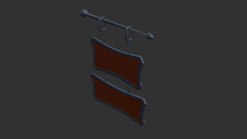 Medieval tavern sign Modelo 3D .c4d .max .obj .3ds .fbx .stl .blend