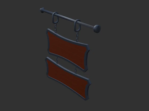 Medieval tavern sign 3D Model