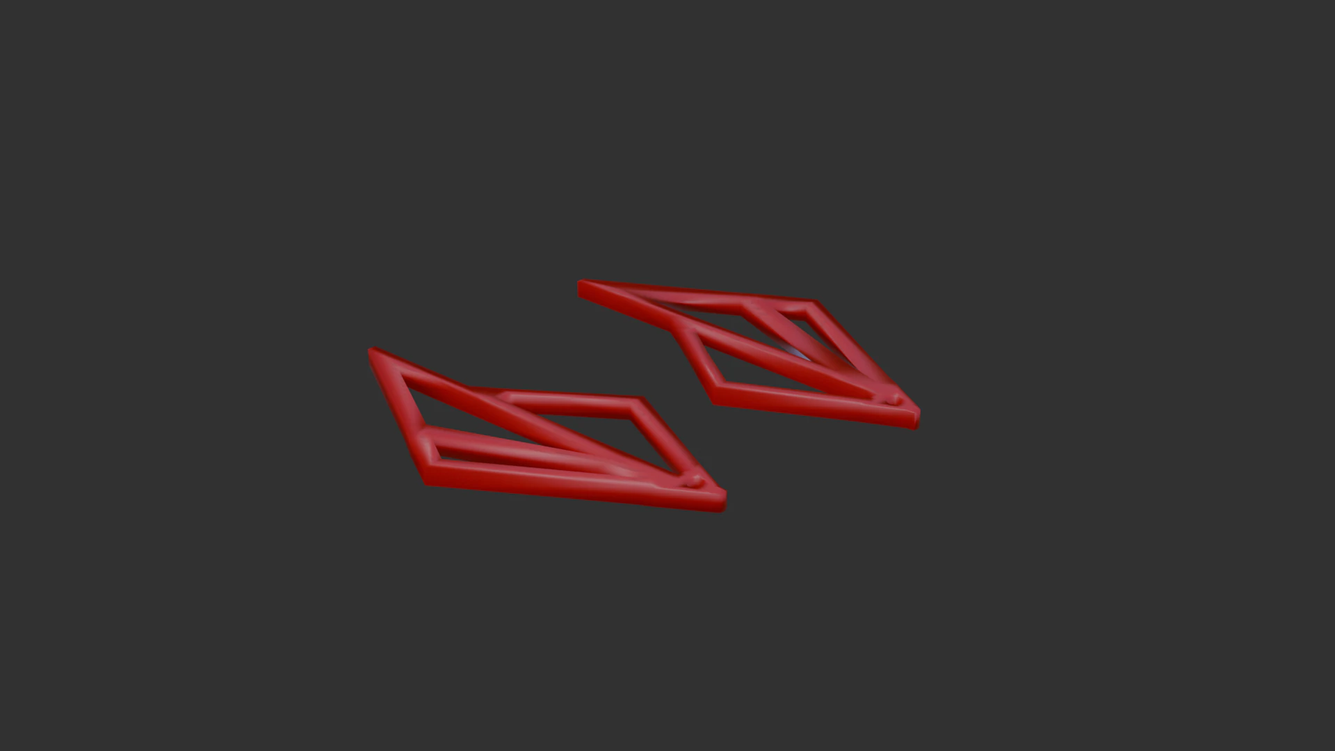 Modern geometric earrings 3D Model .c4d .max .obj .3ds .fbx .stl .blend