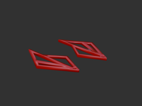 Modern geometric earrings 3D 模型
