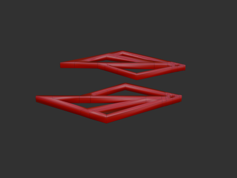 モダンな幾何学模様のイヤリング 3Dモデル