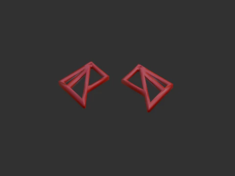 Modern geometric earrings 3D Model