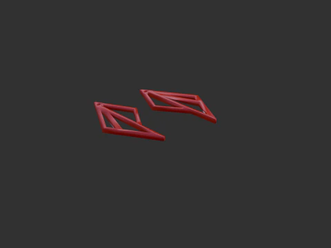 Modern geometric earrings 3D Model