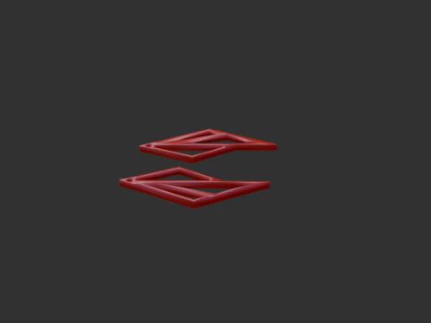Modern geometric earrings 3D Model