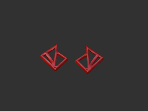 Modern geometric earrings 3D Model