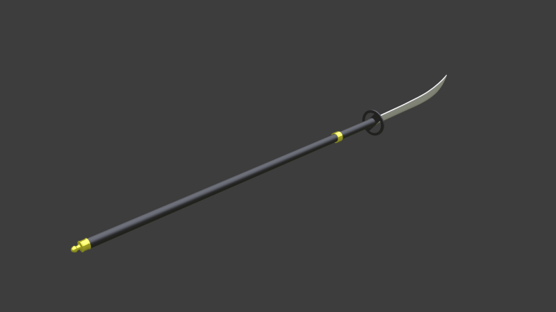 Naginata 3D-Modell .c4d .max .obj .3ds .fbx .stl .blend
