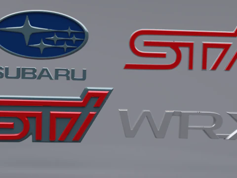 conjunto de logotipos de subaru Modelo 3D