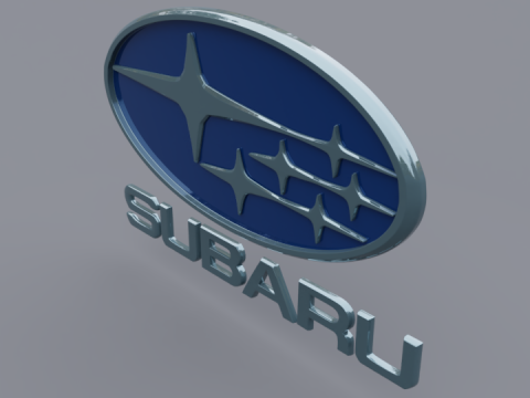 Subaru logo set Model 3D