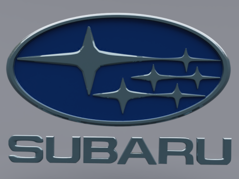 Subaru logo set Model 3D