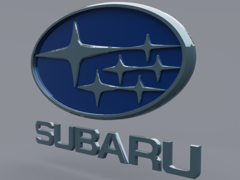 Subaru logo set Model 3D
