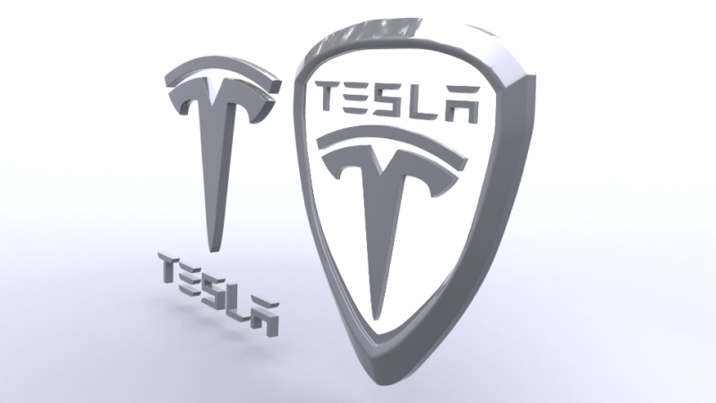 Tesla logo 3D Модель .c4d .max .obj .3ds .fbx .stl .blend 