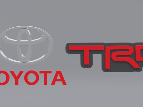Toyota logo set Model 3D