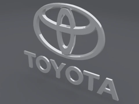 Toyota logo set 3D Model