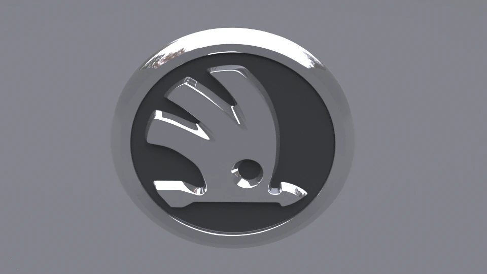 Skoda logo 3D Model .c4d .max .obj .3ds .fbx .stl .blend 