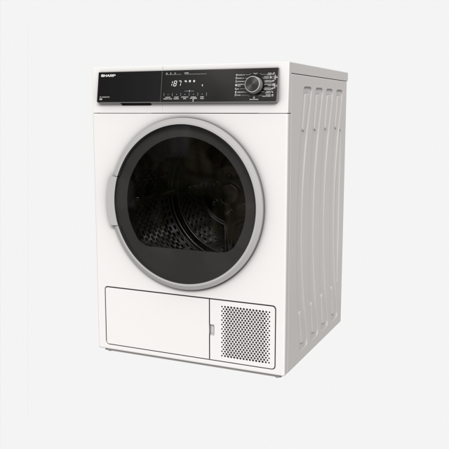 Sharp KD-HHH8S8GW3 dryer 3D Model .c4d .max .obj .3ds .fbx .stl .blend 