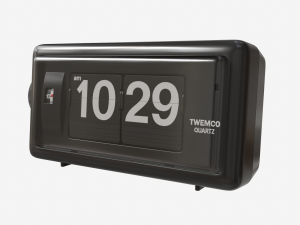 TWEMCO alarm FLIP CLOCK AL-30 black 3D Model