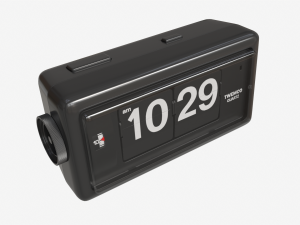 TWEMCO alarm FLIP CLOCK AL-30 black 3D Model