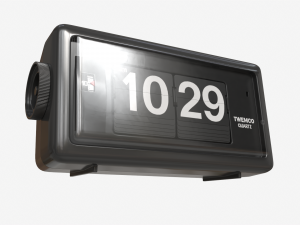 TWEMCO alarm FLIP CLOCK AL-30 black 3D Model