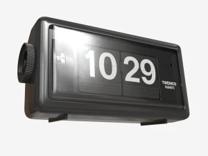 TWEMCO alarm FLIP CLOCK AL-30 black 3D Model