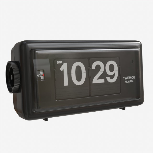 TWEMCO alarm FLIP CLOCK AL-30 black 3D Model .c4d .max .obj .3ds .fbx .stl .blend 