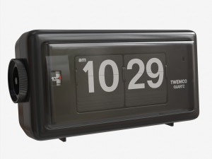 TWEMCO alarm FLIP CLOCK AL-30 black 3D Model