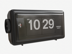 TWEMCO alarm FLIP CLOCK AL-30 black 3D Model