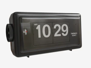 TWEMCO alarm FLIP CLOCK AL-30 black 3D Model