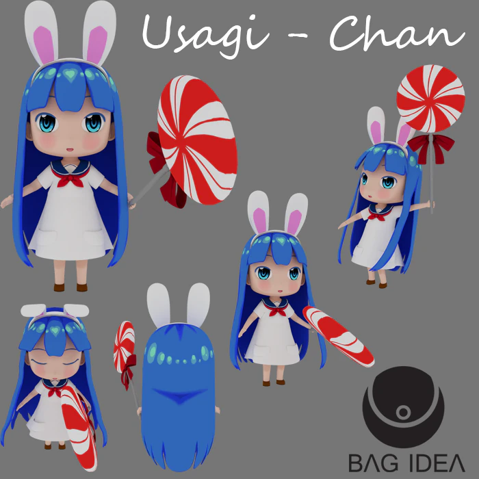 usagi - chan 3D Model .c4d .max .obj .3ds .fbx .stl .blend