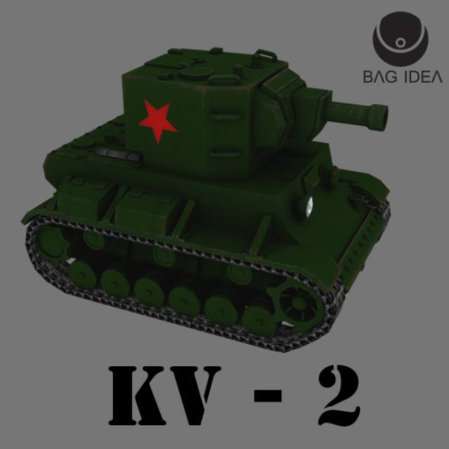 mini kv-2 3D Модель .c4d .max .obj .3ds .fbx .stl .blend 