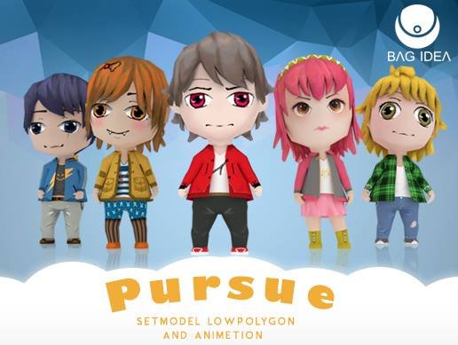 3d game characters low-polygon 3Dモデル .c4d .max .obj .3ds .fbx .stl .blend 