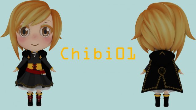 chibi01 3D Model .c4d .max .obj .3ds .fbx .stl .blend 