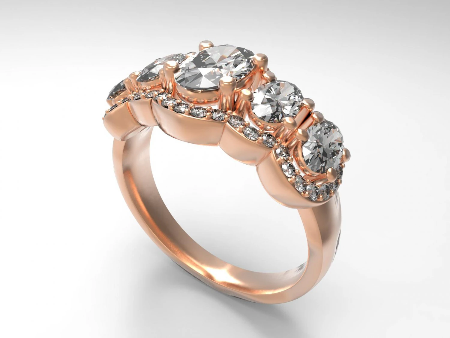 jewellery ring with diamond 3D Model .c4d .max .obj .3ds .fbx .stl .blend