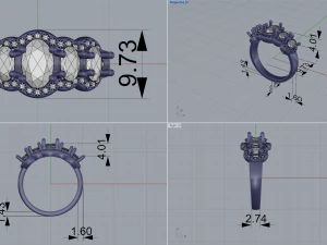 jewellery ring with diamond 3D Model