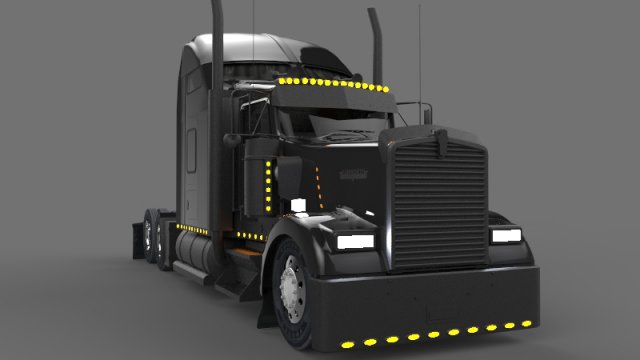 kenworth w900 black style 3D Model .c4d .max .obj .3ds .fbx .stl .blend