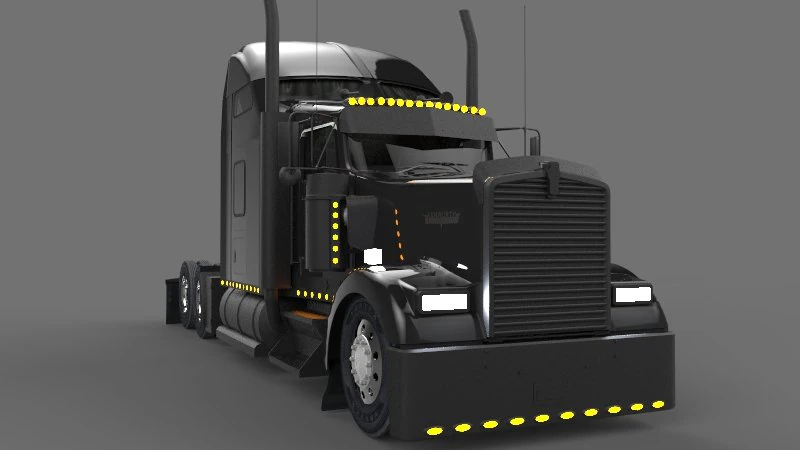kenworth w900 black style 3D Model .c4d .max .obj .3ds .fbx .stl .blend 