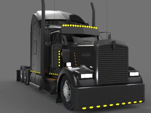 केनवर्थ w900 ब्लैक स्टाइल 3D मॉडल