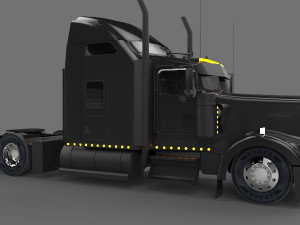 kenworth w900 black style 3D Model