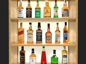 3D model JB alcohol whiskey Bottle VR / AR / low-poly