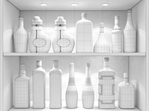 bar liquer set 3D Модель
