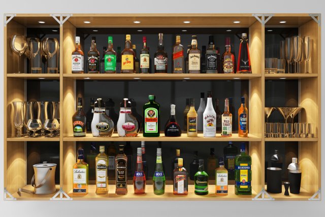 bar set grand 3D Model .c4d .max .obj .3ds .fbx .stl .blend 