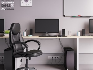 workplace office set 3D Model