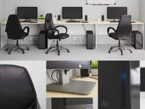 workplace office set Modelo 3D