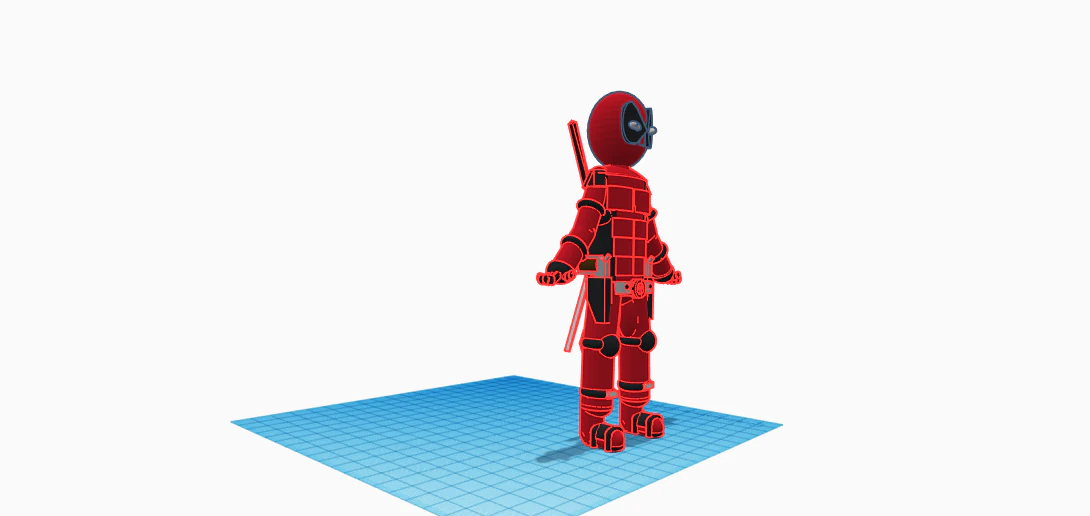 deadpool design 3D Model .c4d .max .obj .3ds .fbx .stl .blend 